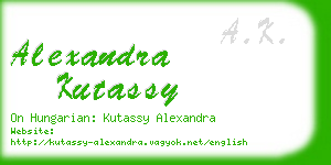 alexandra kutassy business card